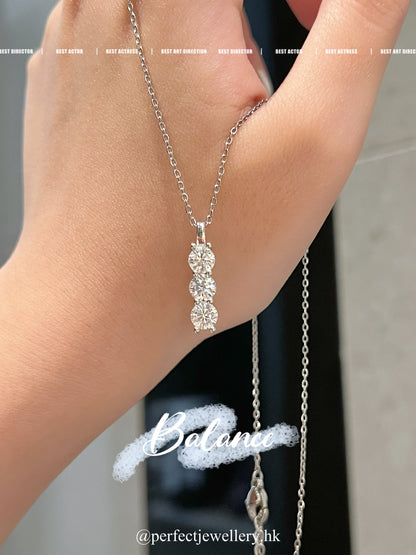 1.5ct Moissanite Balance Brass Necklace | 1.5卡莫桑石平衡木頸鏈