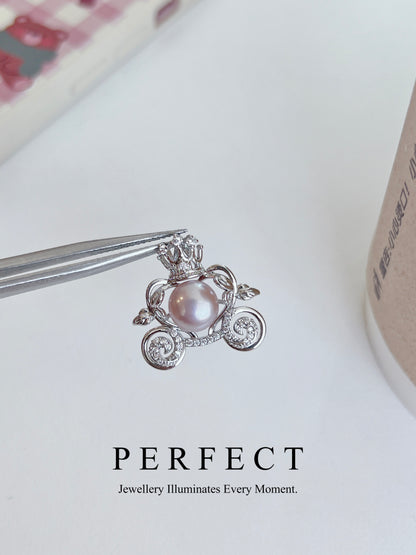 ✨🎃Pumpkin Carriage Freshwater Pearl Pendant｜南瓜車珍珠吊墜✨👑