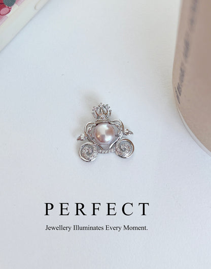 ✨🎃Pumpkin Carriage Freshwater Pearl Pendant｜南瓜車珍珠吊墜✨👑