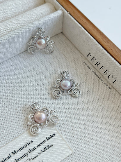 ✨🎃Pumpkin Carriage Freshwater Pearl Pendant｜南瓜車珍珠吊墜✨👑