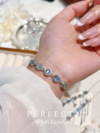 Labradorite Brass Bracelet | 灰月光💙泡泡🫧手鍊