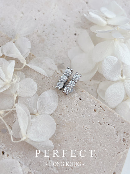 [Brass] 1.8ct Moissanite Balance Earrings✨莫桑平衡木耳釘