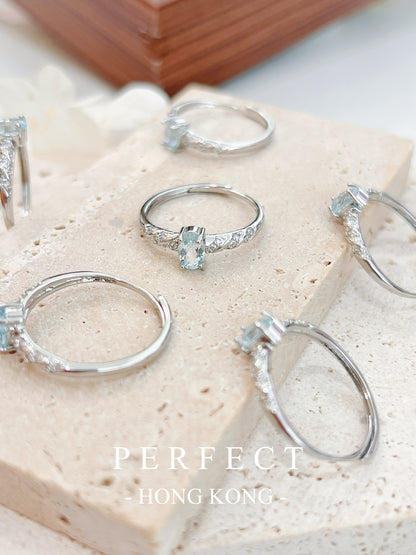 0.7ct Sky Blue Topaz Brass Ring | 天空藍托帕石戒指✨💙