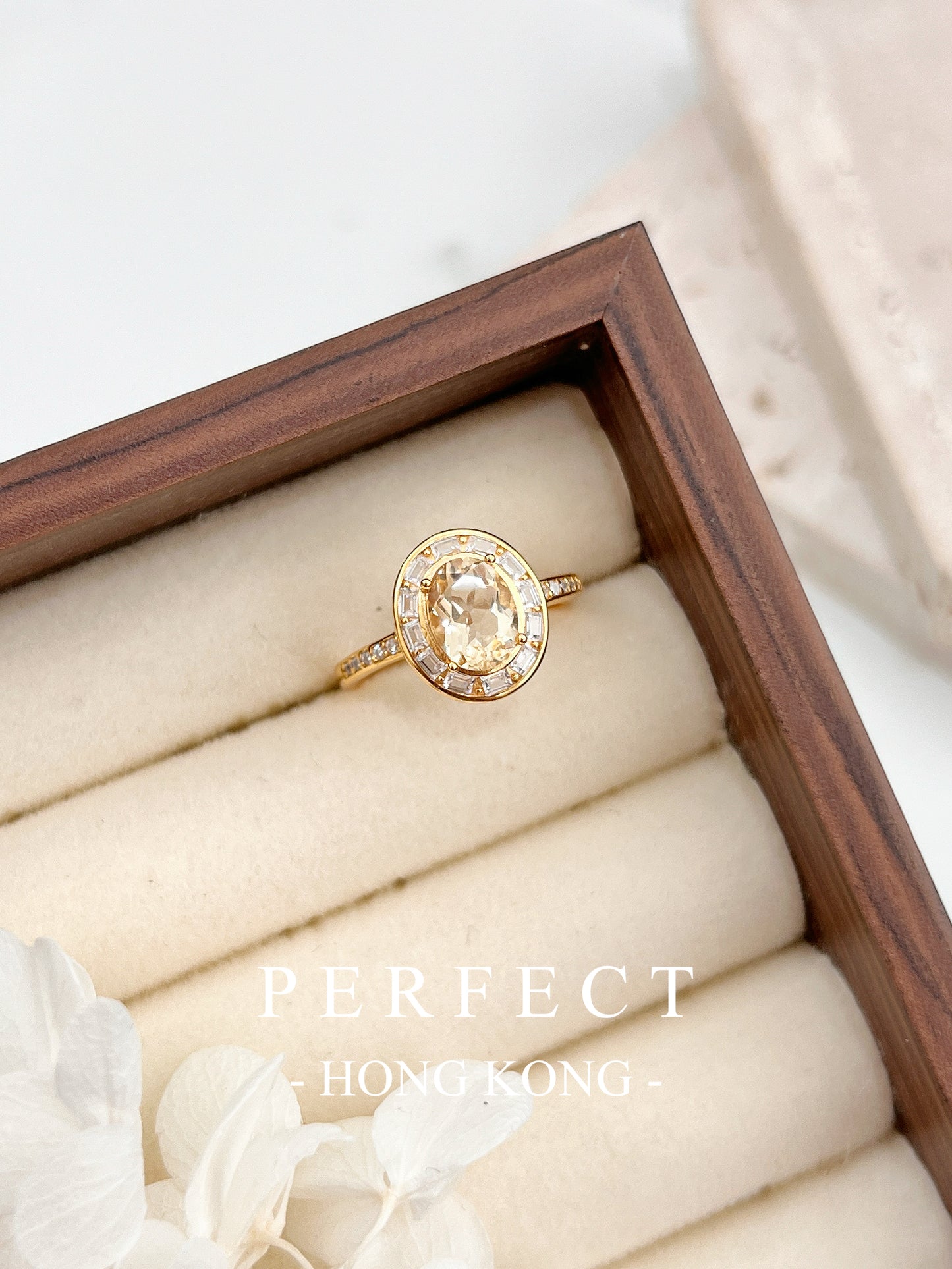 3ct Citrine S925 Ring |黃水晶梯方圍鑲戒指✨💛