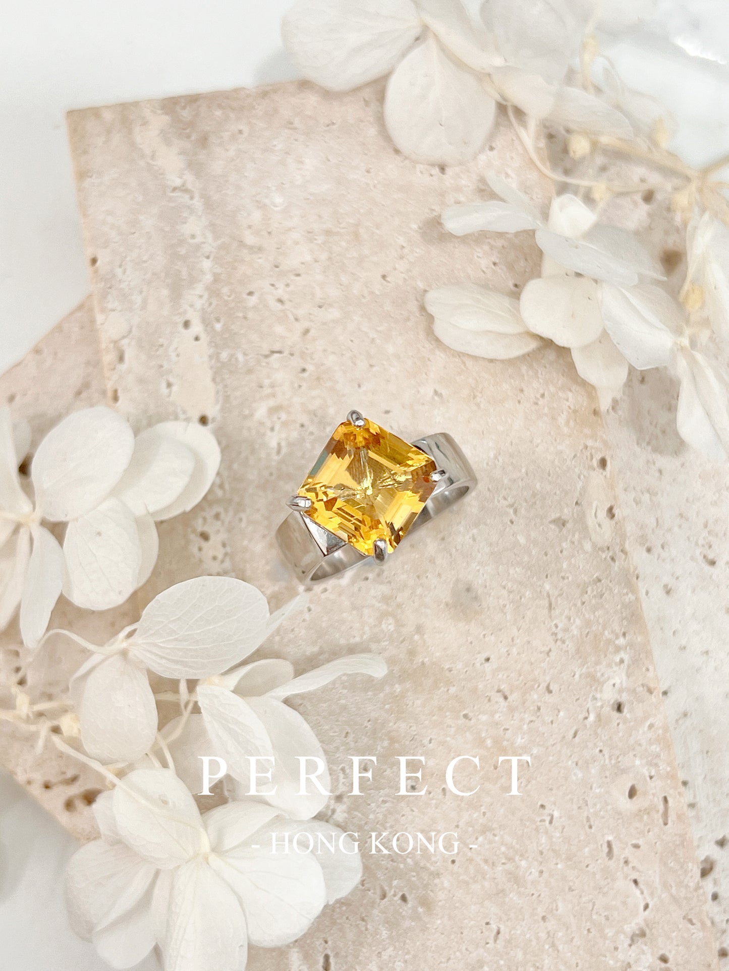 5ct Citrine S925 Ring |黃水晶公主方粗版戒指✨💛