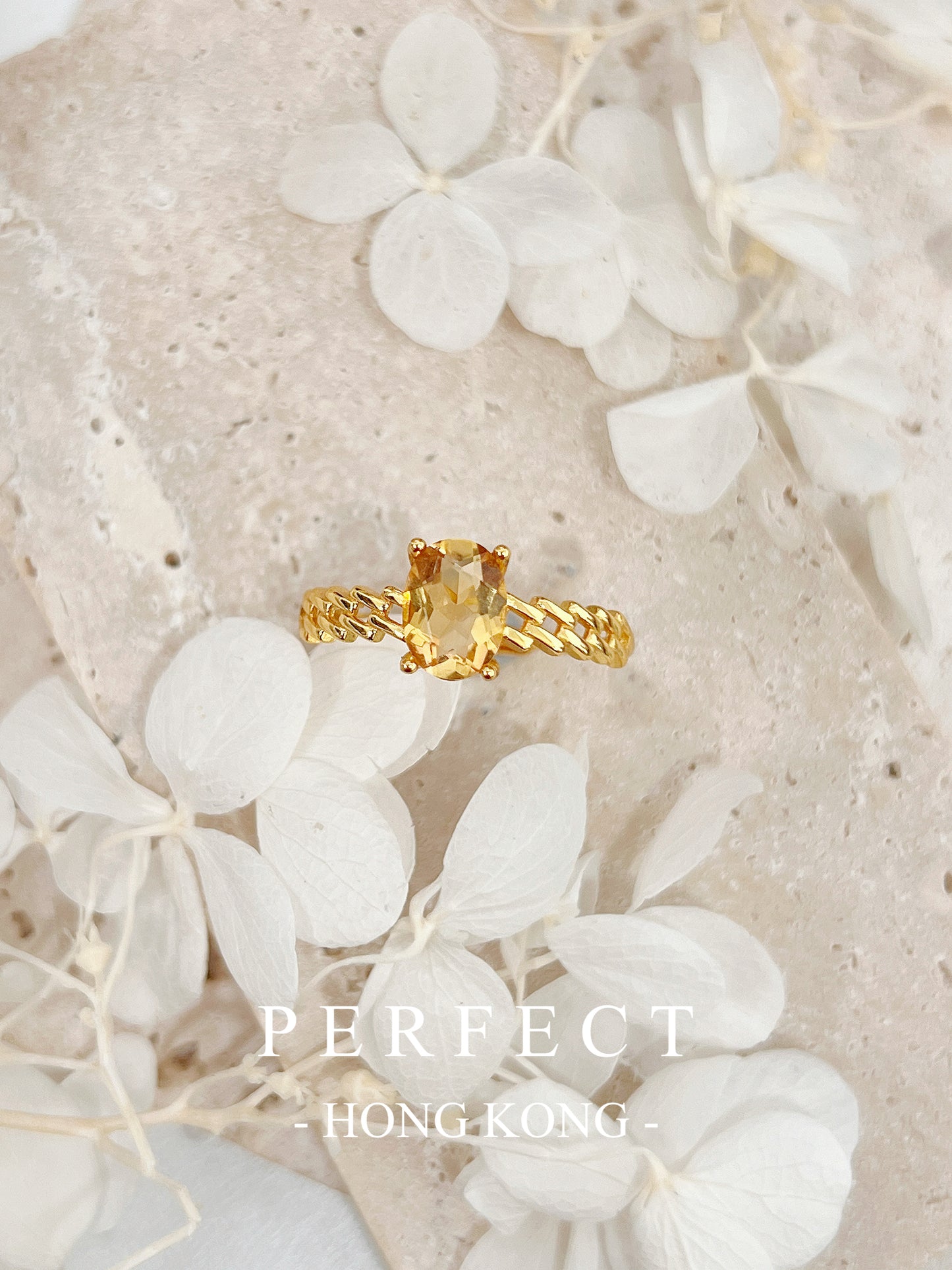 1.5ct Citrine S925 Ring |黃水晶鎖鏈戒指✨💛
