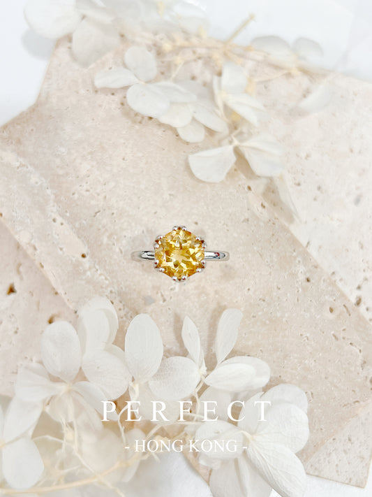 2.5ct Citrine Solitary S925 Ring |黃水晶爪鑲戒指✨💛