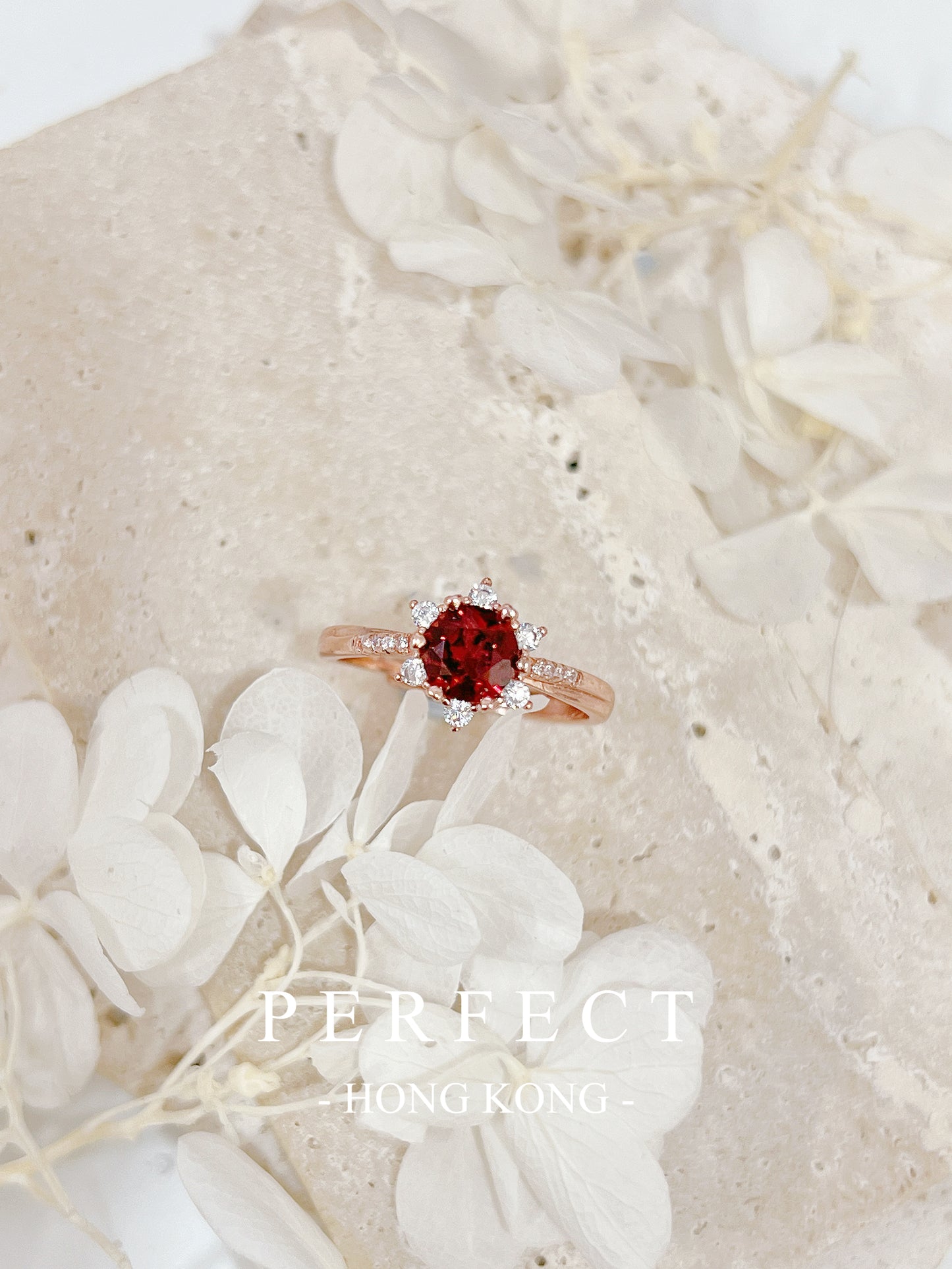 [S925] 1ct Garnet S925 Ring 💍 紅石榴雪花❄️戒指✨