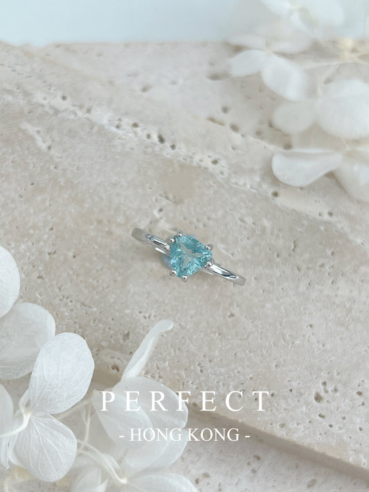 0.9ct 💧Aquamarine Solitary S925 Ring | 海藍寶三角爪鑲戒指🩵✨