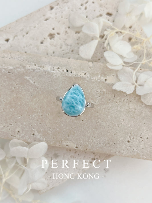 Larimar S925 Ring ｜海紋石水滴戒指✨💙