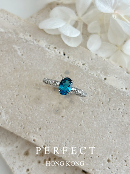 0.8ct London Blue Topaz S925 Ring | 倫敦藍托帕石戒指💙✨