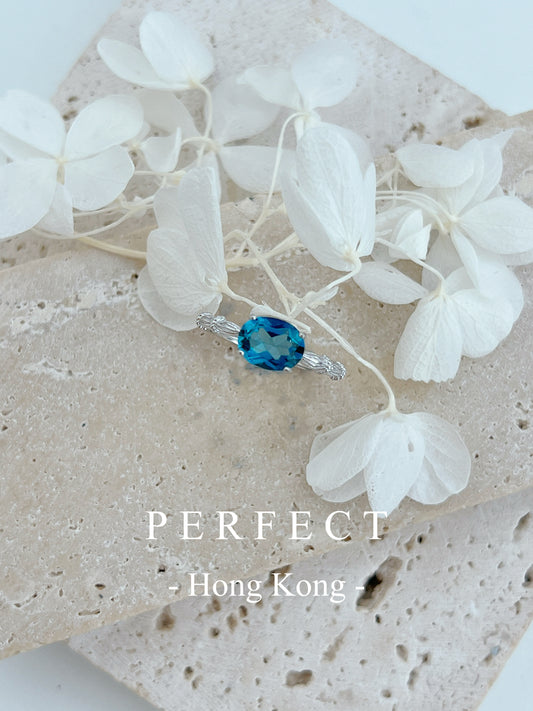 1ct London Blue Topaz S925 Ring | 倫敦藍托帕石絲帶戒指