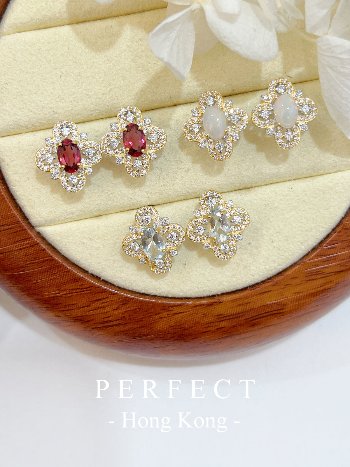LUCK 🍀 Gemstone Vintage Clover S925 Earrings | 寶石華麗復古四葉草耳釘✨