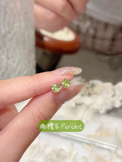 Birth Stone S925 Earrings | 誕生石六爪S925銀耳釘✨