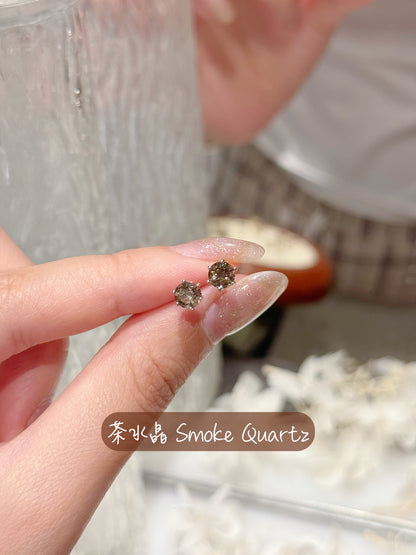 Birth Stone S925 Earrings | 誕生石六爪S925銀耳釘✨