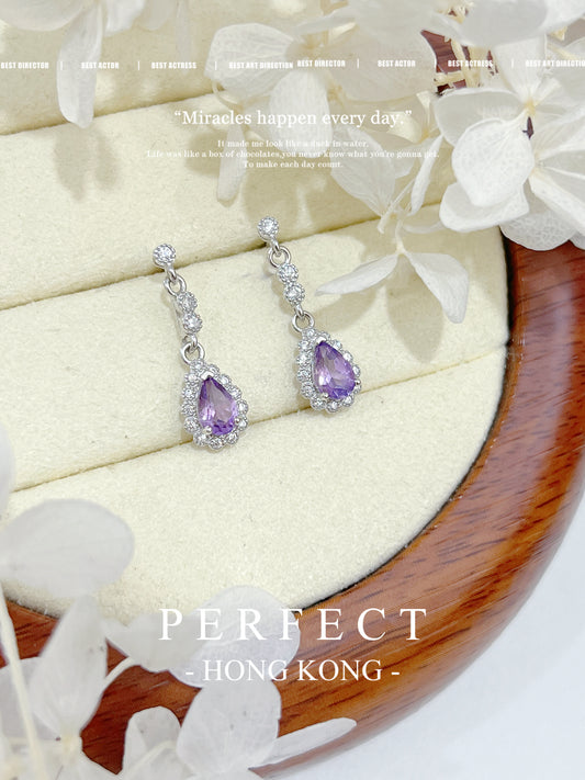 ✨Amethyst S925 Earrings | 紫水晶水滴靈動耳釘💜✨