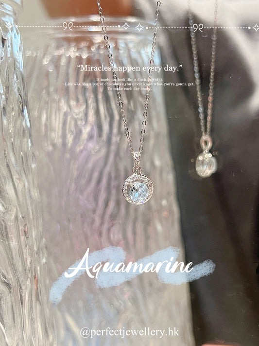 Aquamarine S925 Necklace | 海藍寶🫧泡泡頸鏈✨