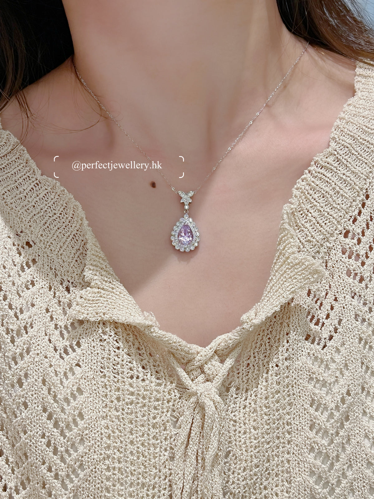 1.6ct Amethyst S925 Necklace | 夢幻紫水晶水滴項鏈✨💜