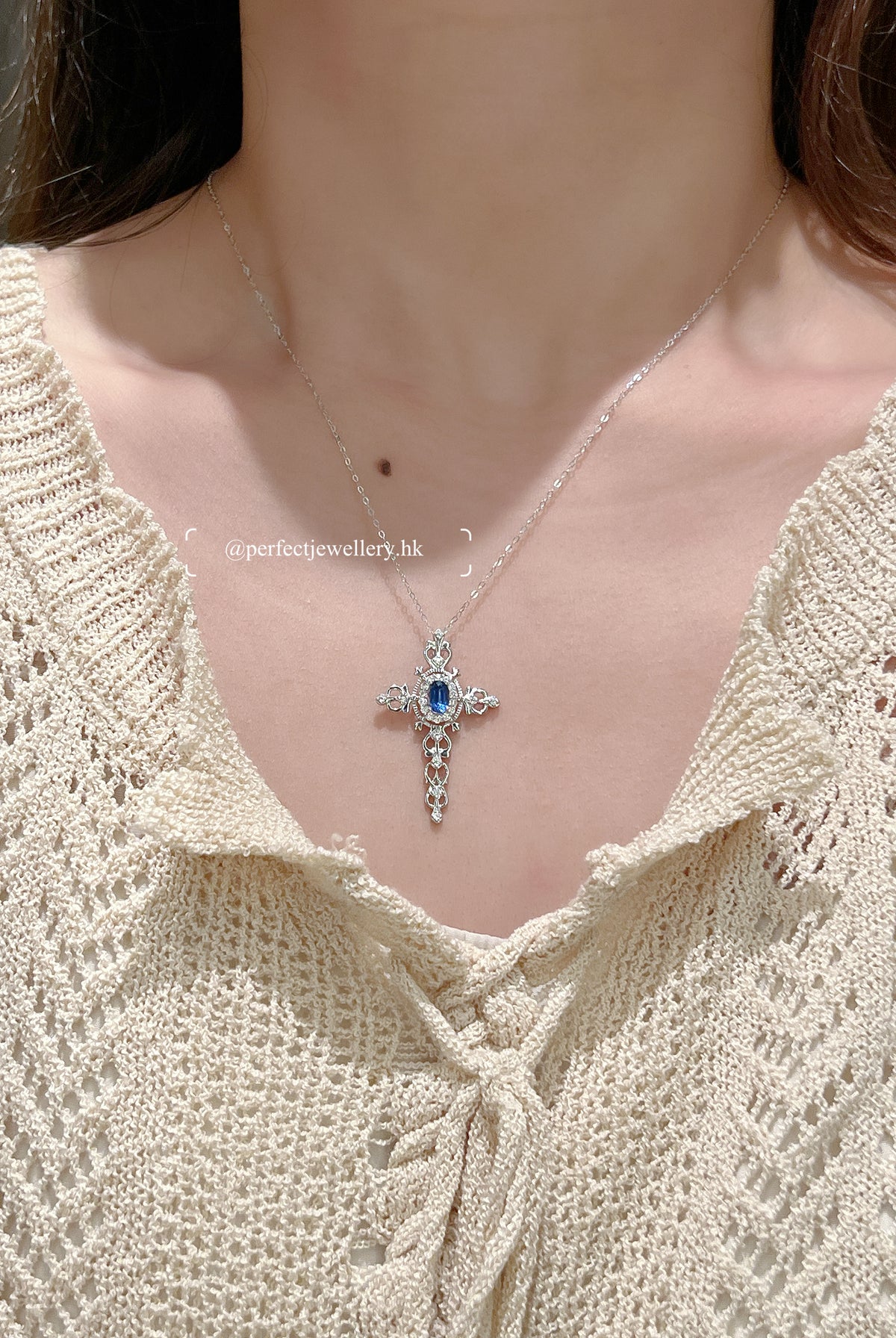 👑✨Kyanite Cross S925 Necklace | 皇家藍色藍晶石十字架項鏈✨💙