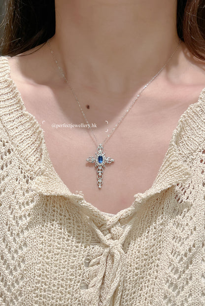👑✨Kyanite Cross S925 Necklace | 皇家藍色藍晶石十字架項鏈✨💙