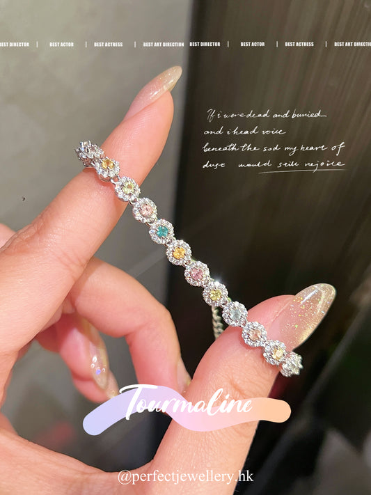 1ct Tourmaline S925 Bracelet ✨ 彩碧璽泡泡🫧手鍊