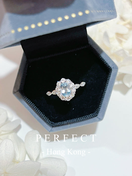 ✨Sky Blue Topaz S925 Ring | 天空藍托帕石🩵圍鑲戒指✨