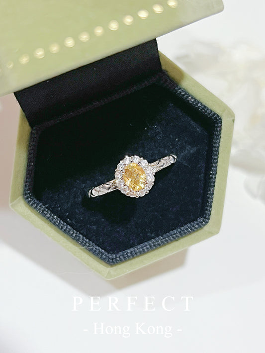 ✨Citrine S925 Ring | 黃水晶💛圍鑲💠戒指✨