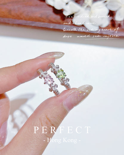 ✨🩷Tourmaline Chrome Heart S925 Ring| 碧璽克羅心戒指✨💚