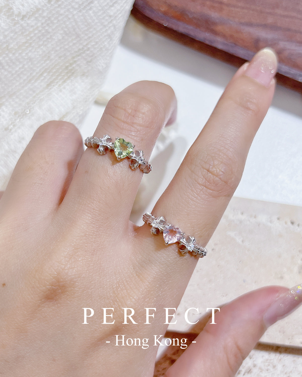 ✨🩷Tourmaline Chrome Heart S925 Ring| 碧璽克羅心戒指✨💚