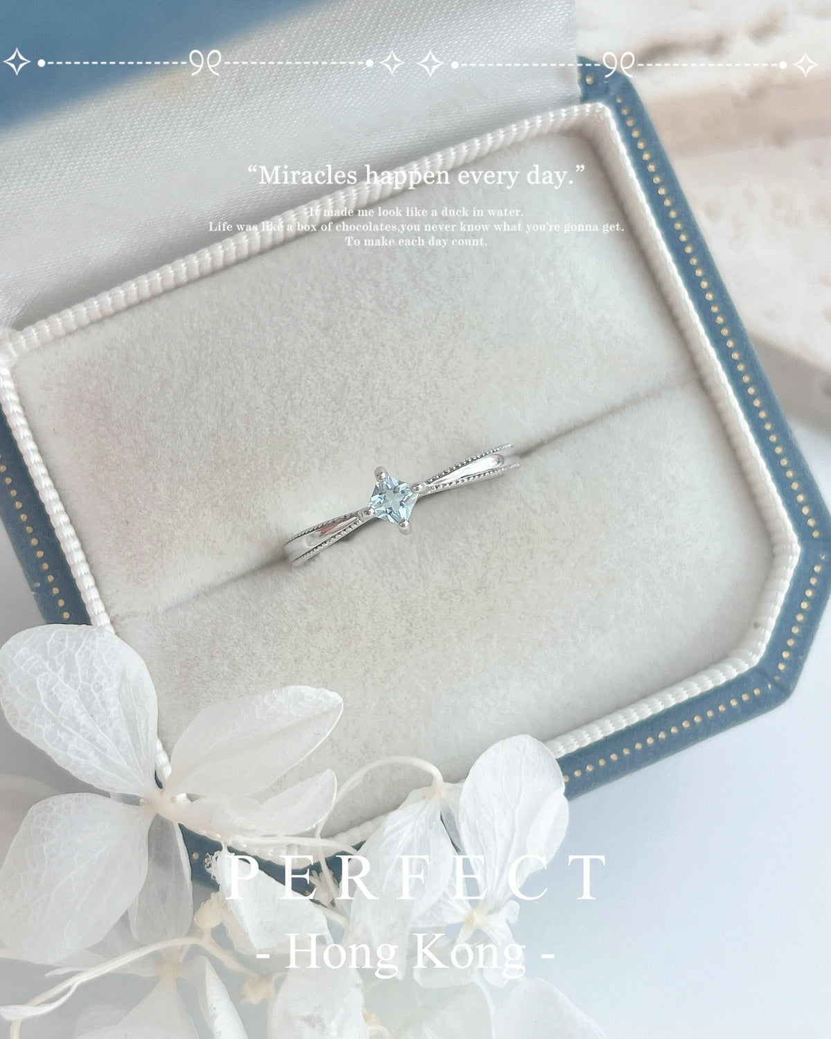 ✨Aquamarine Ice Cube S925 Ring | 海藍寶🧊方糖戒指✨