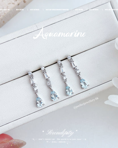 Calista ✨Aquamarine S925 Earrings | 海藍寶靈動耳釘✨🩵