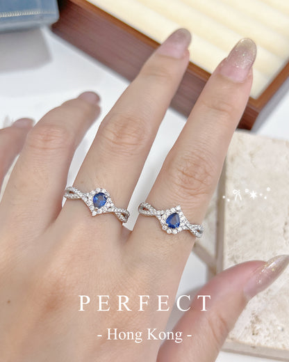 ✨💙 Blue Sapphire Crown S925 Ring | 水滴藍寶石💧皇冠戒指✨