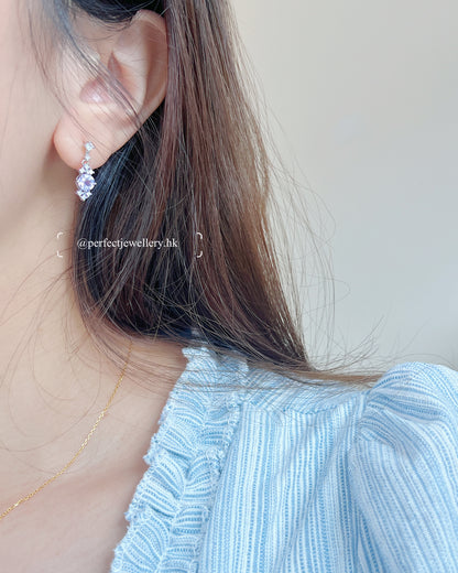 💜✨Amethyst S925 Earrings | 紫水晶滿天星耳釘✨💫