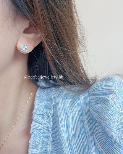 ✨💙Aquamarine S925 Earrings ｜海藍寶雪花耳釘❄️✨