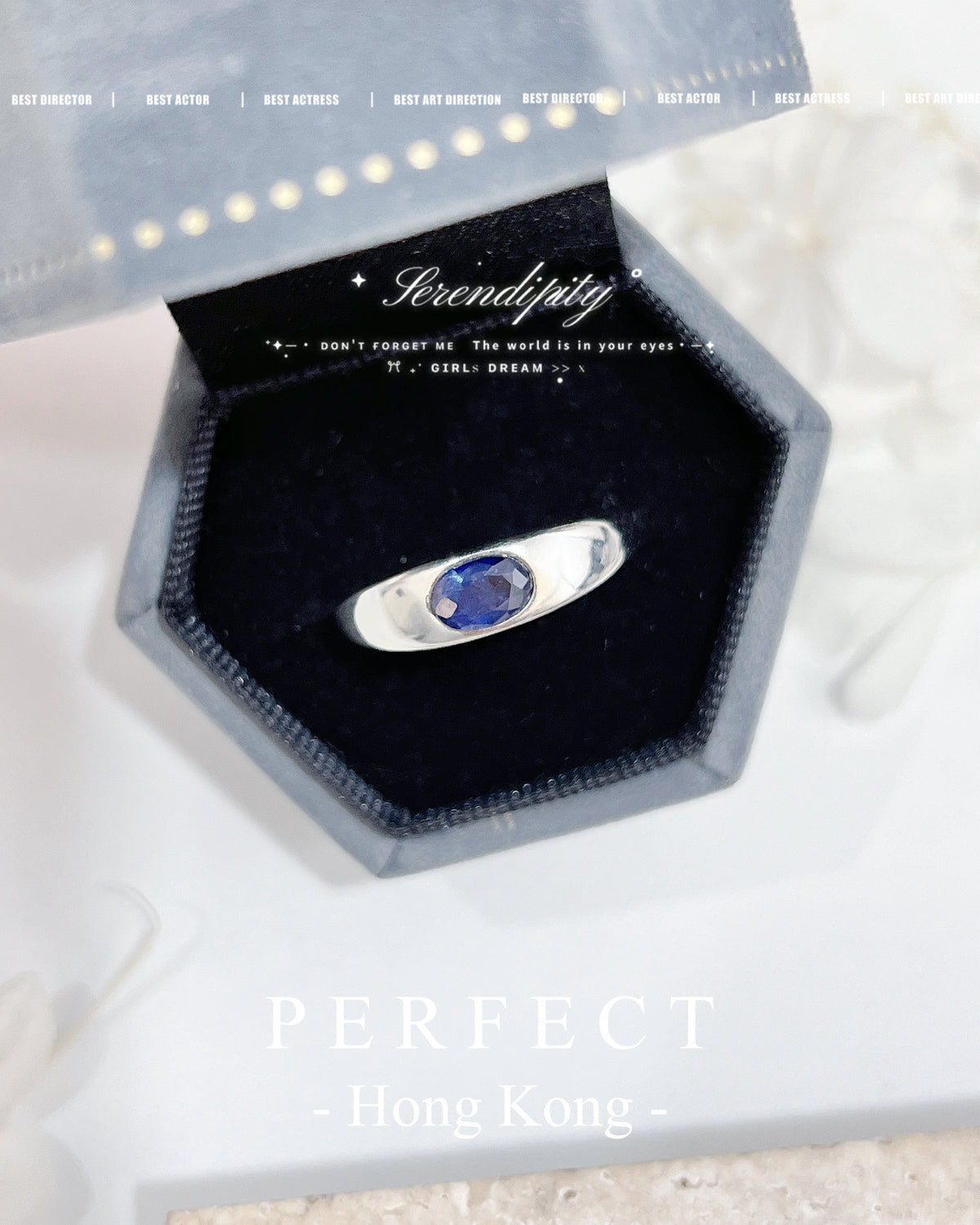 [Uni-Sex] ✨💙Blue Sapphire S925 Ring | 藍寶石光板戒指✨