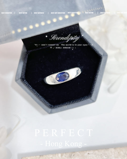 [Uni-Sex] ✨💙Blue Sapphire S925 Ring | 藍寶石光板戒指✨