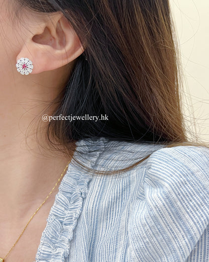0.2ct Jedi Spinel Earrings｜ 紅尖晶石花花耳釘✨