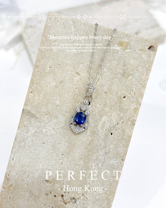✨0.6ct Blue Sapphire S925 Necklace | 藍寶石人魚淚🧜頸鏈✨💧