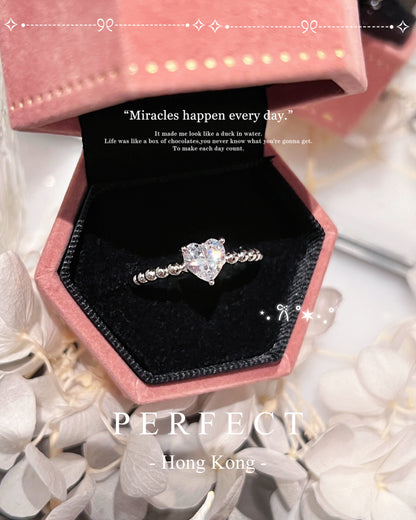 Bubble Heart Cubic Ziconia S925 Ring✨｜高碳鑽泡泡愛心S925戒指