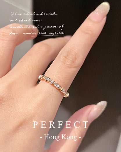Ribbon Cubic Zirconia S925 Ring✨｜高碳鑽玫瑰金緞帶S925戒指
