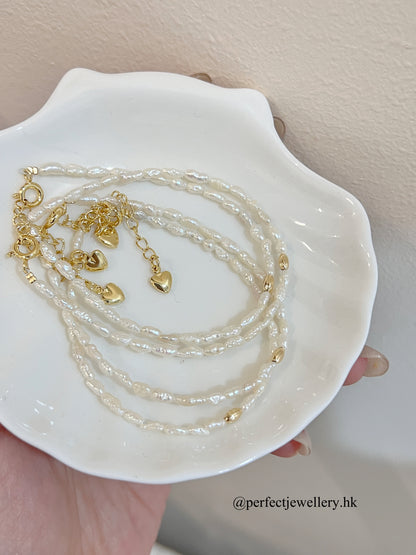 ✨Freshwater Pearl Brass Bracelet | 淡水keshi 手鏈✨🐚