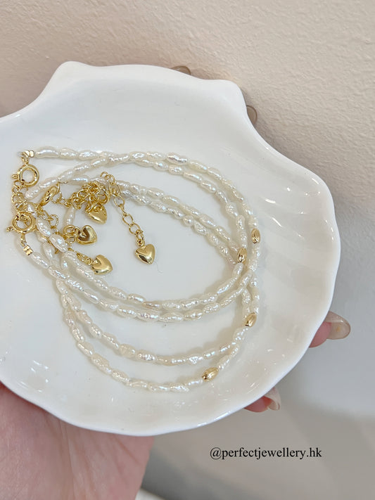 ✨Freshwater Pearl Brass Bracelet | 淡水keshi 手鏈✨🐚