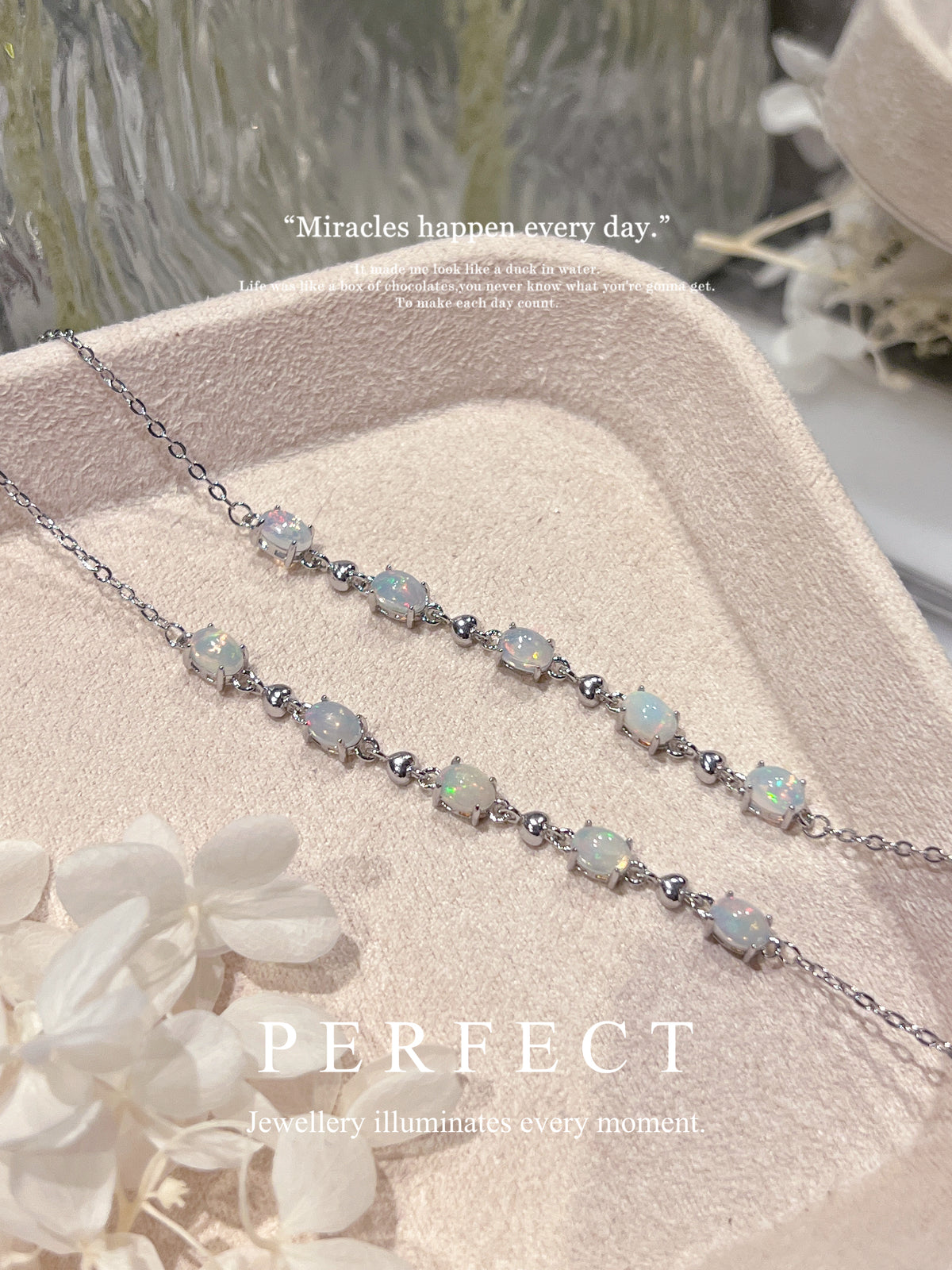 Opal Starry Brass Bracelet |澳寶愛心滿天星手鏈