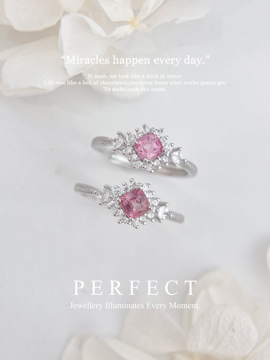 ✨🩷Spinel S925 Ring |尖晶石方形圍鑲戒指✨