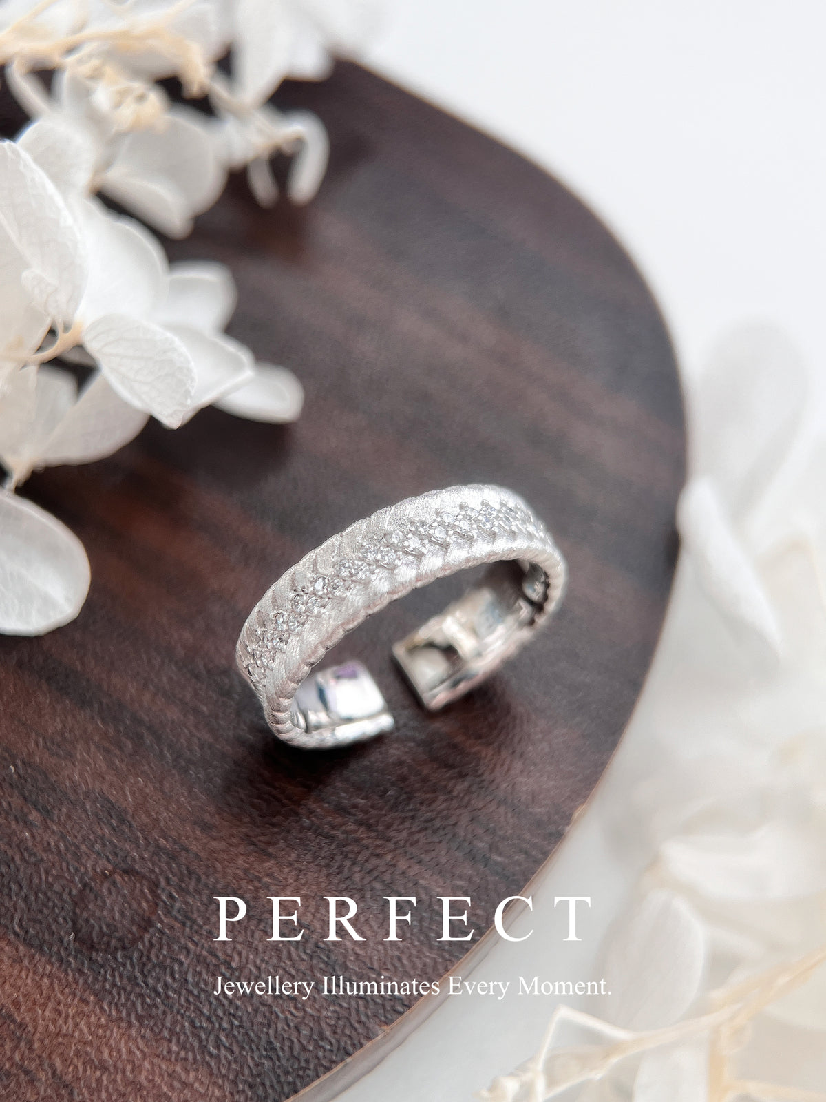 Italian S925 Silver Ring ｜ 義大利工藝拉絲微鑲麥穗戒指✨