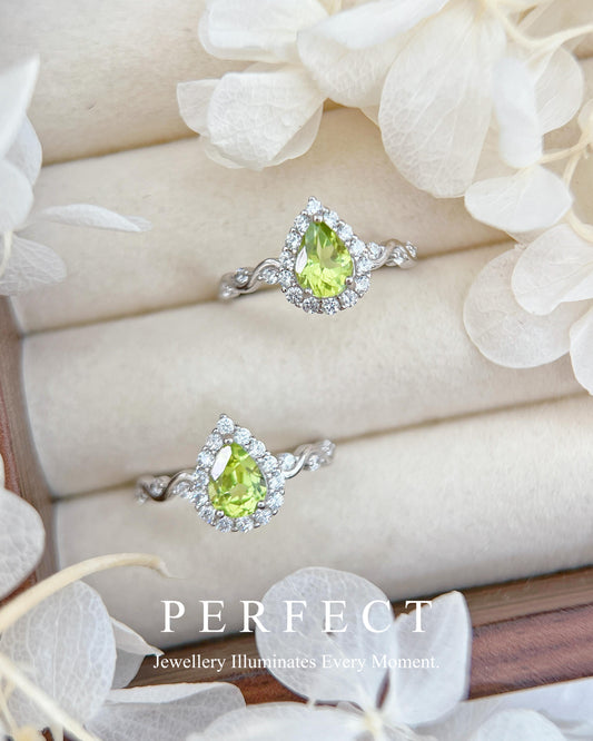 ✨Peridot💧S925 Ring🩵 |🫒橄欖石水滴s925戒指✨