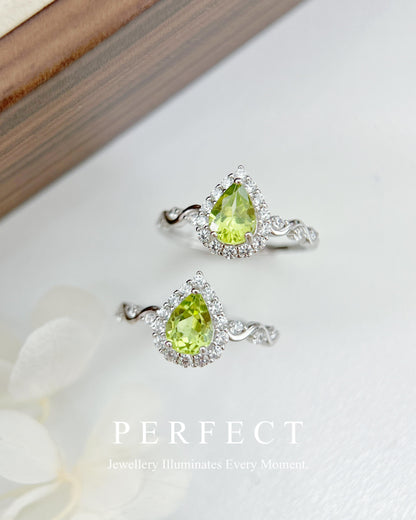 ✨Peridot💧S925 Ring🩵 |🫒橄欖石水滴s925戒指✨