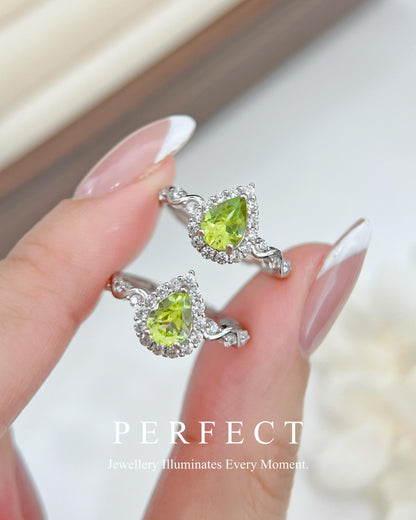 ✨Peridot💧S925 Ring🩵 |🫒橄欖石水滴s925戒指✨