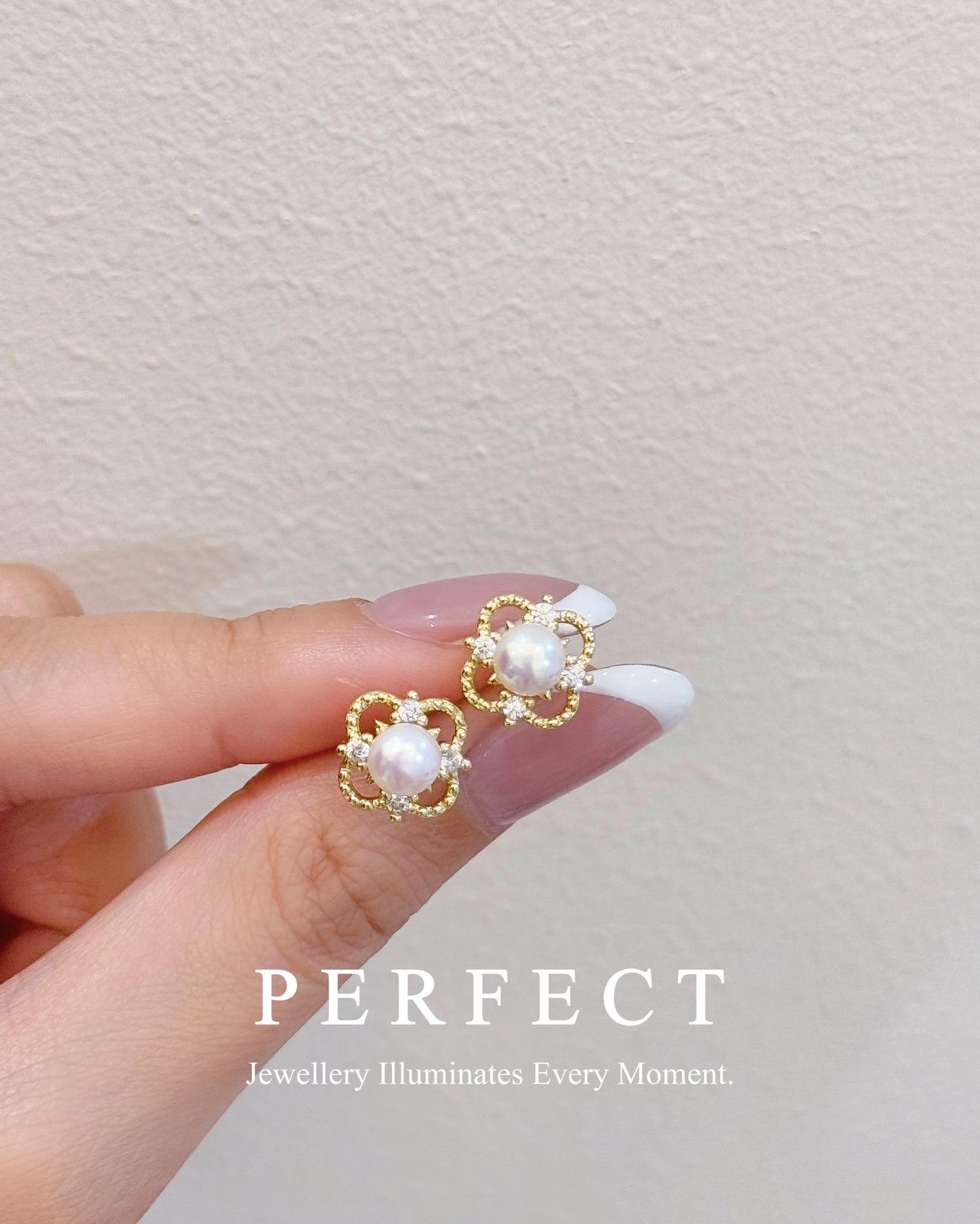 ✨Freshwater Pearl Clover Earring l 淡水珍珠四葉草🍀耳釘✨