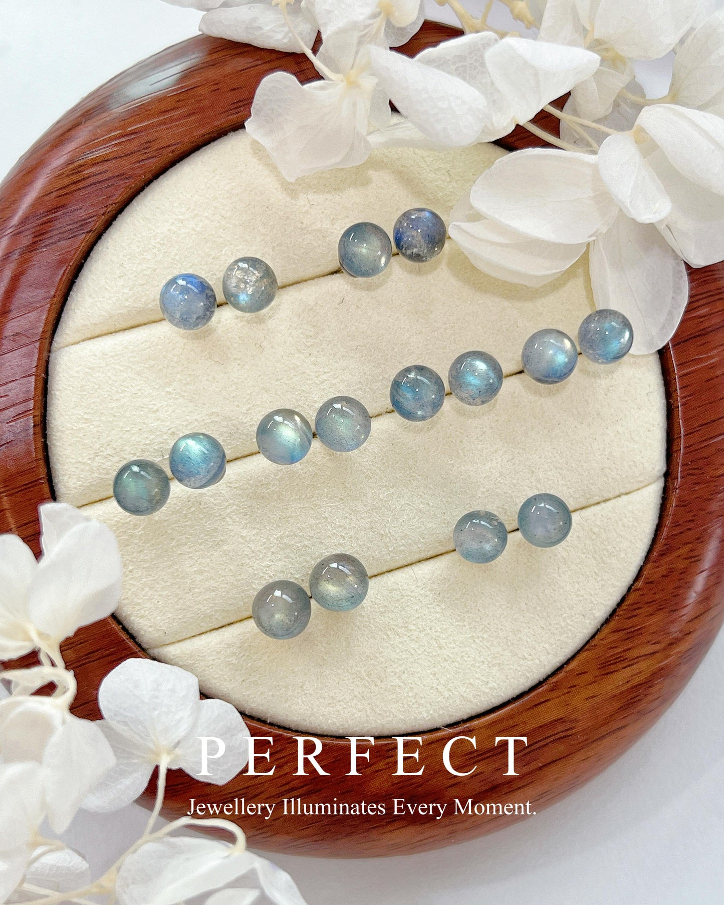 ✨Grey Moonstone S925 Earrings |🌙灰月光石s925耳釘✨🐈‍⬛